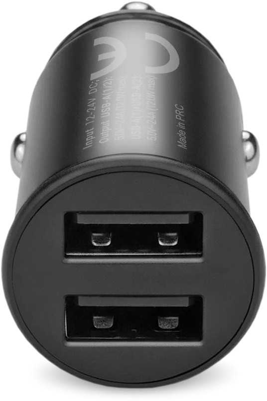 Automobilio Įkroviklis - everActive CC-25 12W Dual USB-A Ports 5V/2.4A, Juoda