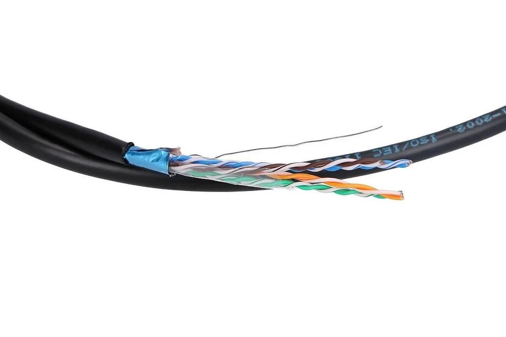 Tinklo laidas Extralink CAT5E FTP lauko tinklo kabelis, 100 m, juodas