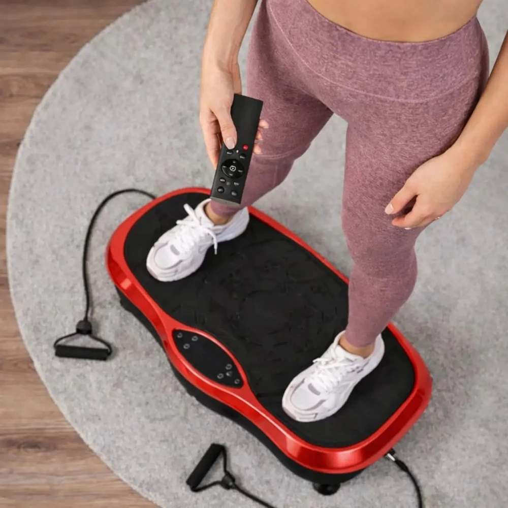 Extralink Moonwalk Spin Move Platofrma Wibracyjna do Ćwiczeń Fitness 200W raudona