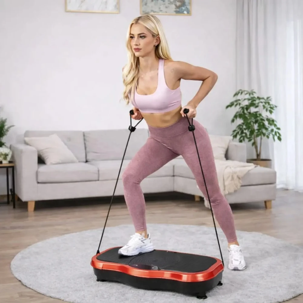 Extralink Moonwalk Spin Move Platofrma Wibracyjna do Ćwiczeń Fitness 200W raudona