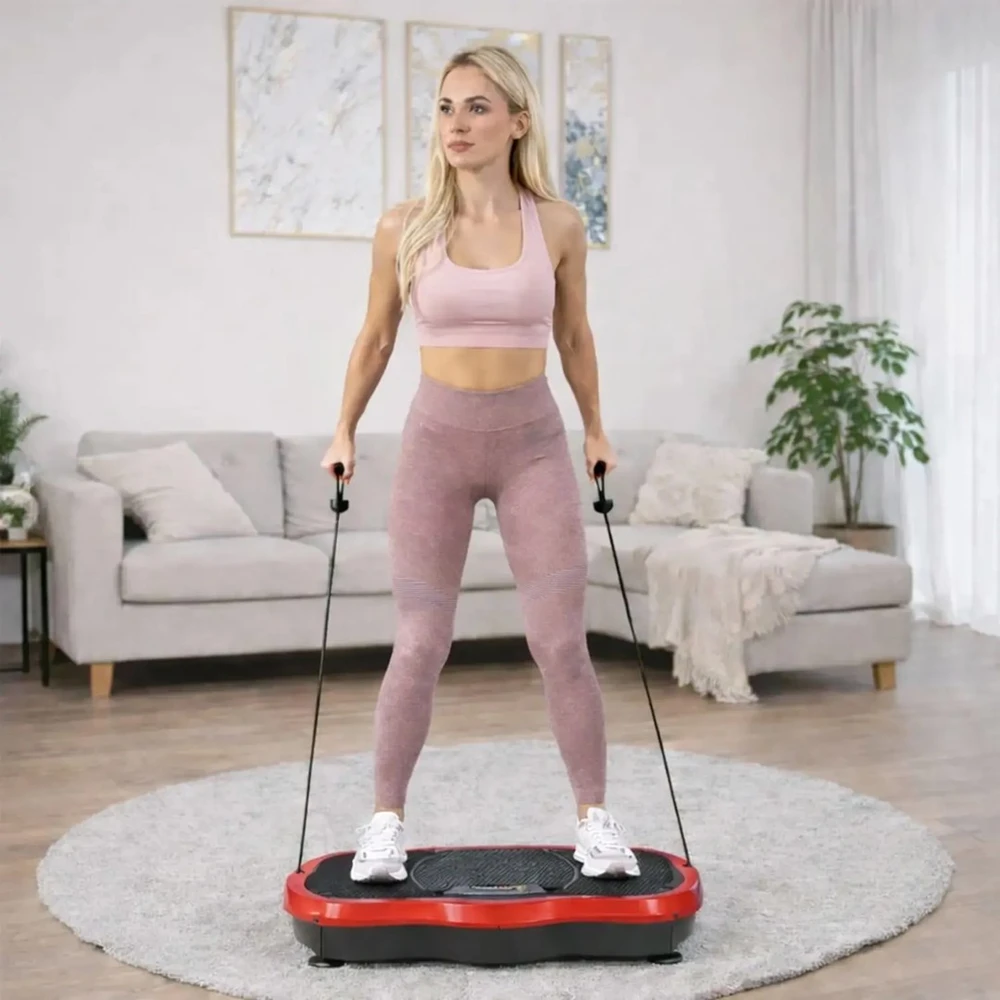 Extralink Moonwalk Spin Move Platofrma Wibracyjna do Ćwiczeń Fitness 200W raudona