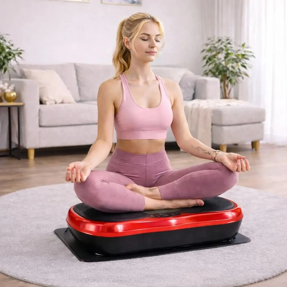 Extralink Moonwalk Spin Move Platofrma Wibracyjna do Ćwiczeń Fitness 200W raudona