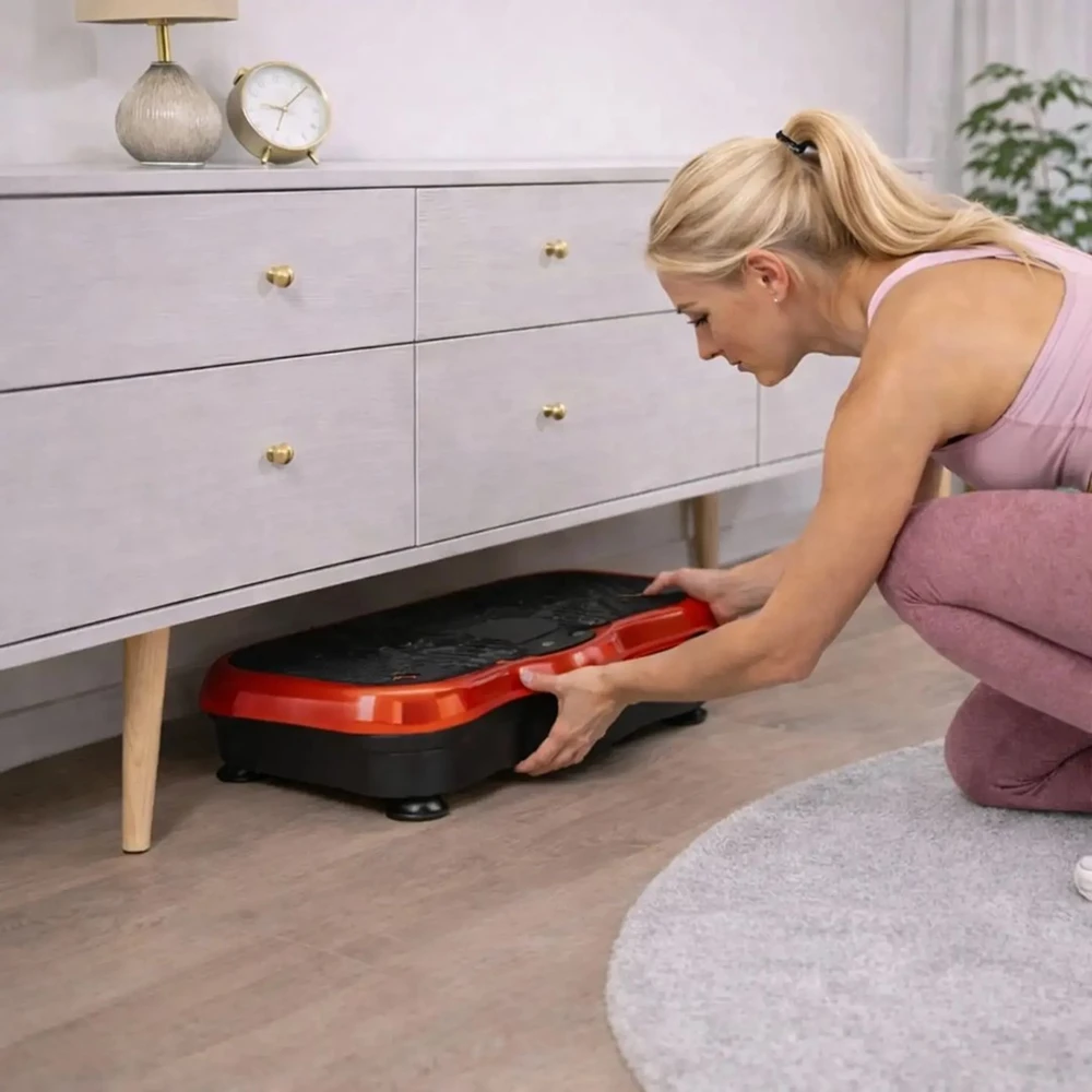 Extralink Moonwalk Spin Move Platofrma Wibracyjna do Ćwiczeń Fitness 200W raudona