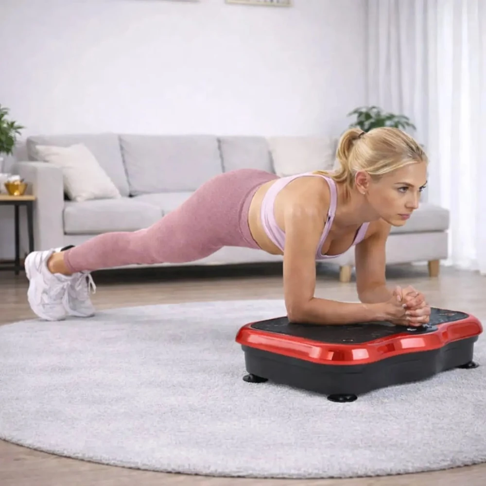 Extralink Moonwalk Spin Move Platofrma Wibracyjna do Ćwiczeń Fitness 200W raudona