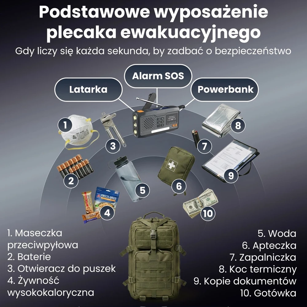 Extralink Radijas AWARYJNE BLUETOOTH SOLARNE Z KORBKA DYNAMO POWERBANK 4000MAH Z LATARKA SOS BT-4000 Nešiojama Analoginis ir skaitmeninis Juoda, Oranžinė