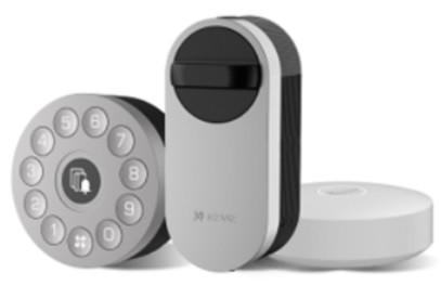 Ezviz DL01S 3in1 komplekts Viedā slēdzene iekštelpas + ārpus telpas + durvju zvans ar Gatewayy Sudraba