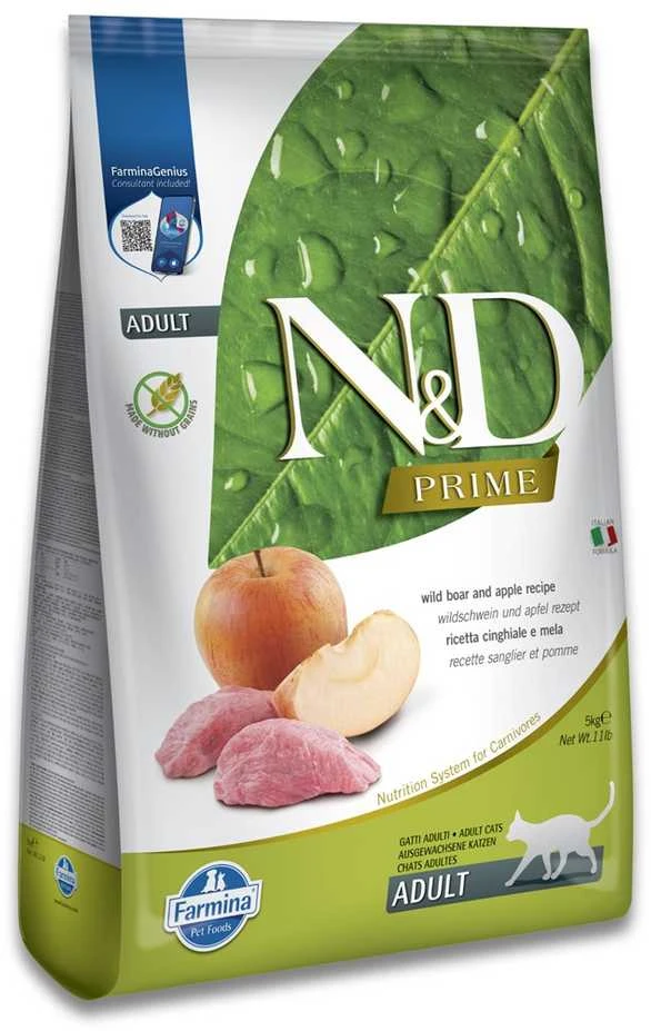 Sausas Kačių Maistas - Farmina N&D Prime Šerniena Ir Obuolys Suaugusiems 5kg