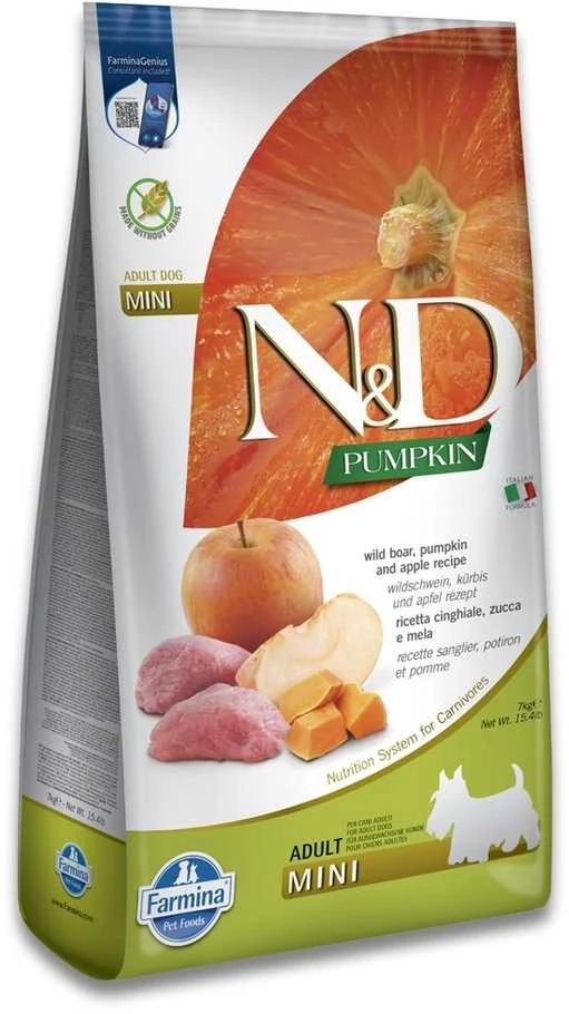 Šunų Maistas - Farmina N&D Moliūgų Su Kiauliena Ir Obuoliais - 7kg