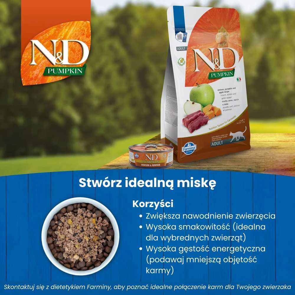 Drėgnas Kačių Maistas - Farmina N&D Aviena, Moliūgas, Mėlynės 70g