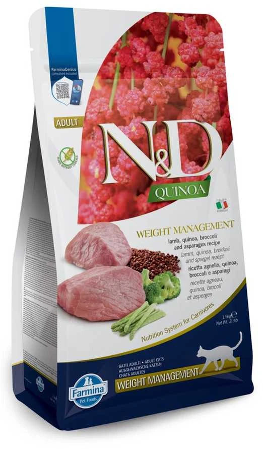 Sausas Kačių Maistas - Farmina N&D Quinoa Svorio Kontrolė Su Aviena Ir Brokoliais 5 Kg