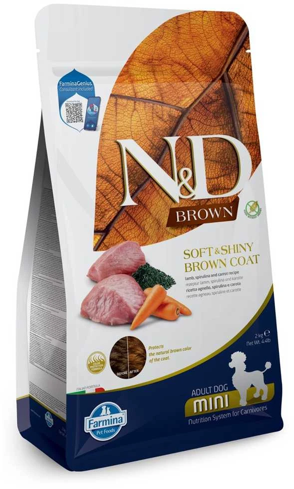 Šunų Maistas - Farmina N&D Brown Su Aviena, Spirulina Ir Morkomis 2 Kg