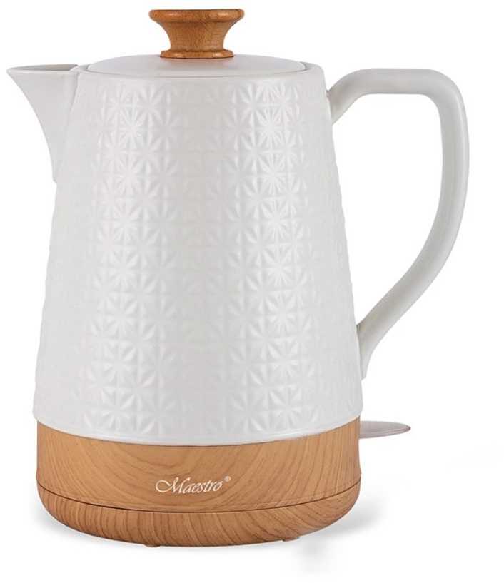 Maestro MR-076 elektrinis virdulys 1,8 L 1800 W, spalva: balta/medžio