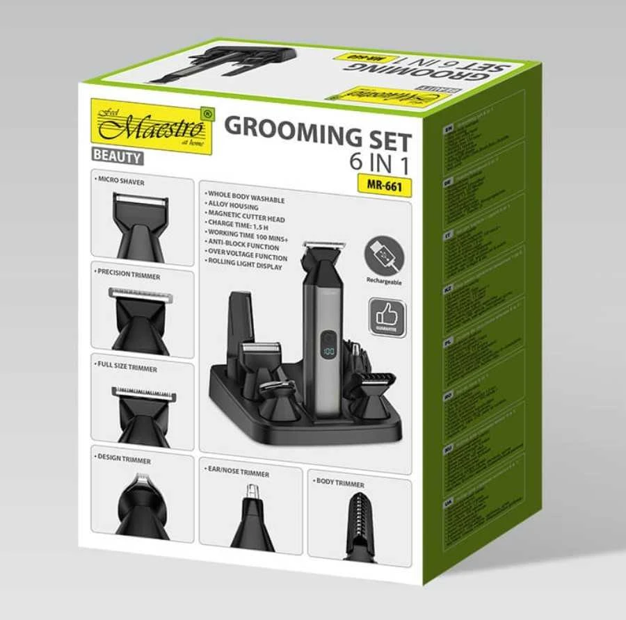 Maestro MR-661 6-in-1 Haircutting Set Juodas
