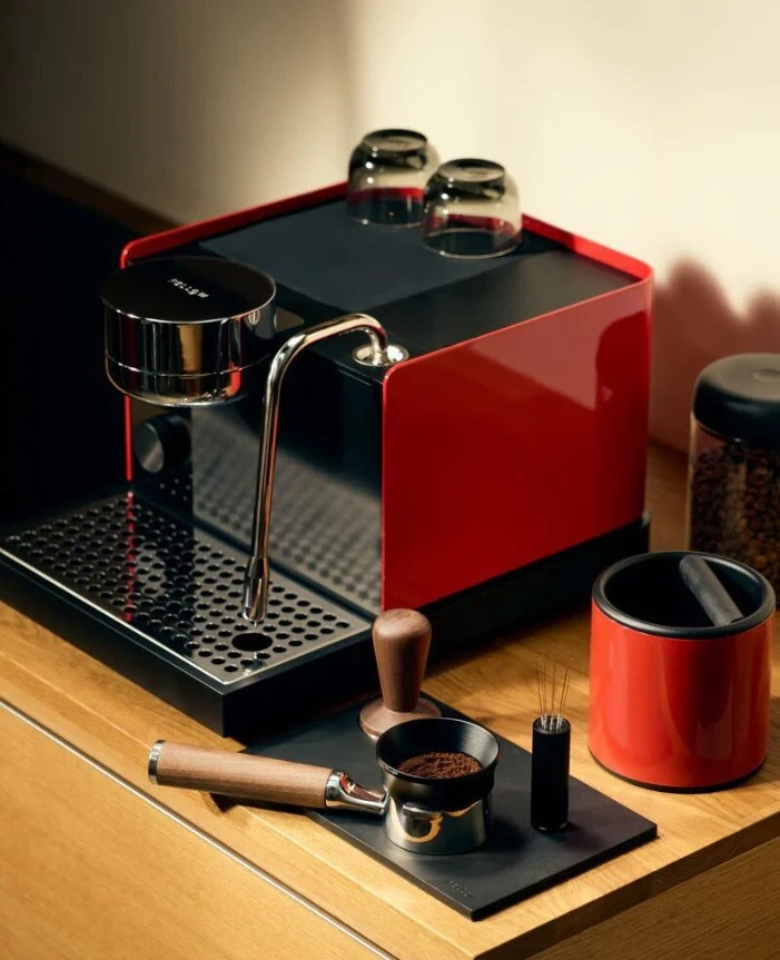 Fellow Espresso Series 1 Piston Espresso Aparatas, Cherry Raudona