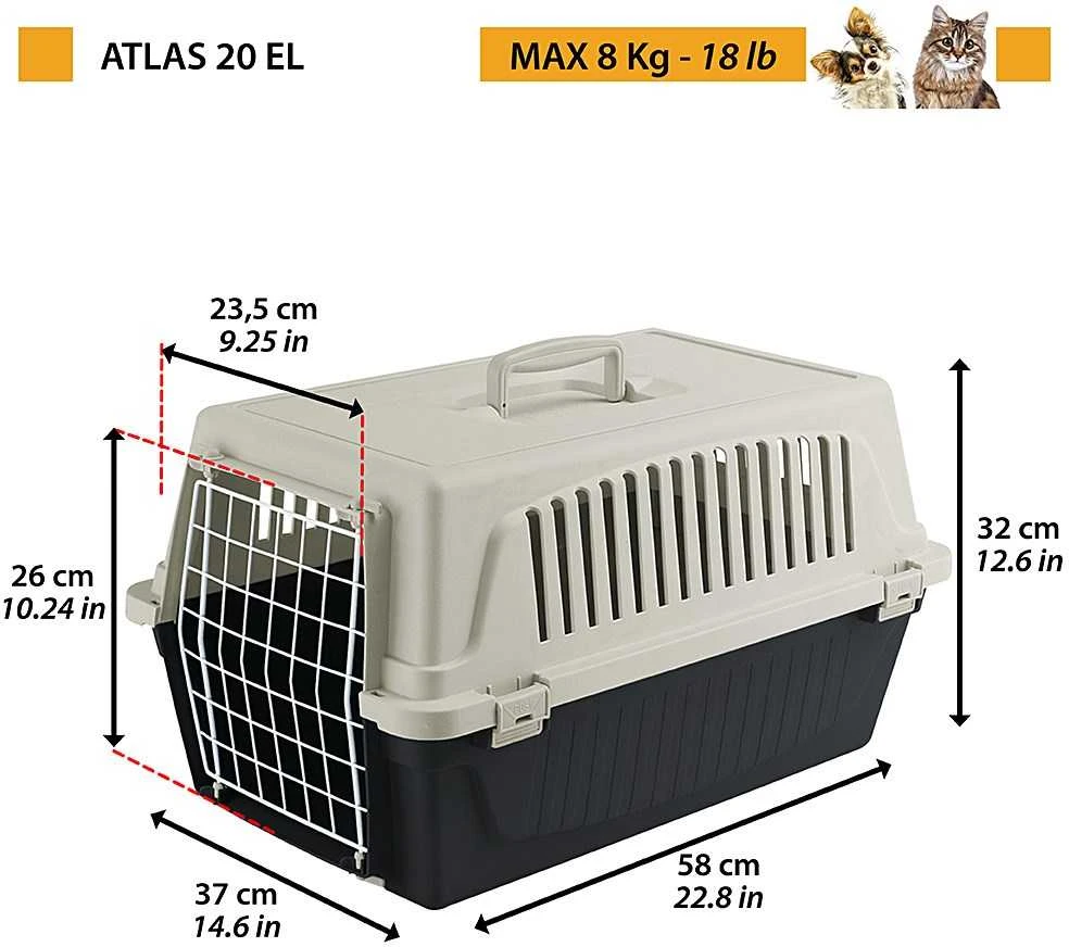 Ferplast atlas 20 el - transporter augintiniams, juoda