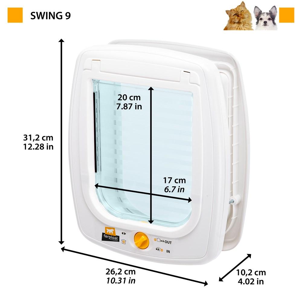Ferplast Atverčiamos durelės katėms Swing 9 SET, baltos, 4 krypčių