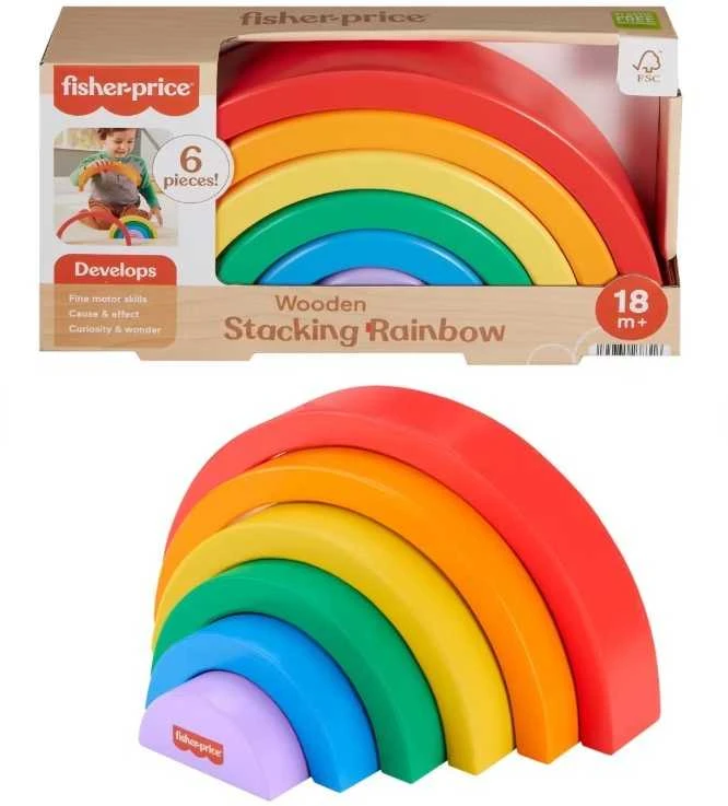 Dėlionė Fisher Price medinis vaivorykštės galvosūkis 6 Dalys