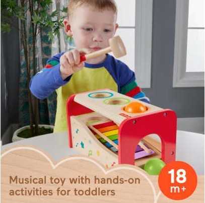 Fisher Price Mattel FP MEDIENOS CYMBAL PUNCH WOOD HXT88 WB1