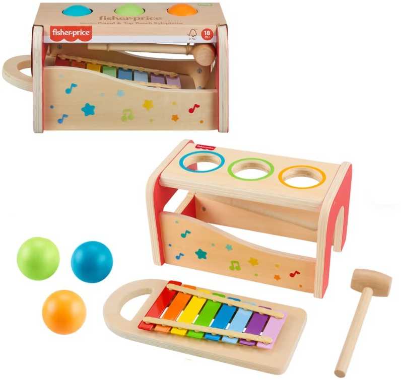 Fisher Price Mattel FP MEDIENOS CYMBAL PUNCH WOOD HXT88 WB1