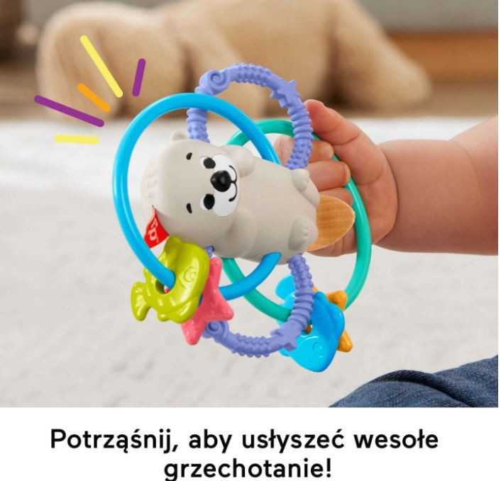 Fisher-price kramtukas su barškučiu, daugiaspalvis, audinys