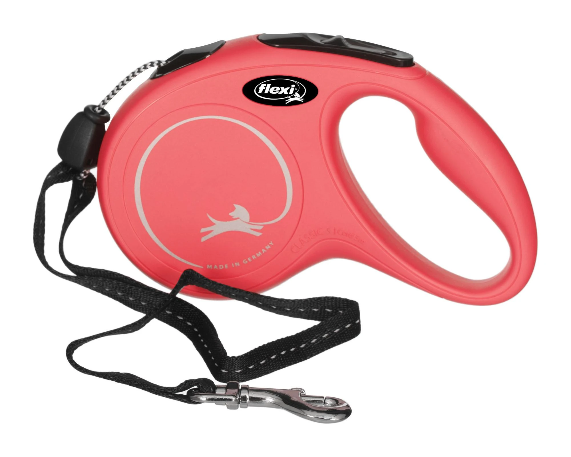 Flexi New Classic S pavadėlis šunims iki 12kg virvinis 5m raudonos spalvos