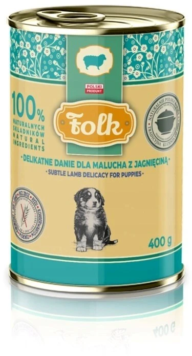 FOLK Delicate meal for puppies su ėriena mono - wet dog food - 400g