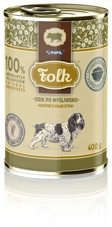 FOLK Dzik po myśliwsku maistas šuniui 400g