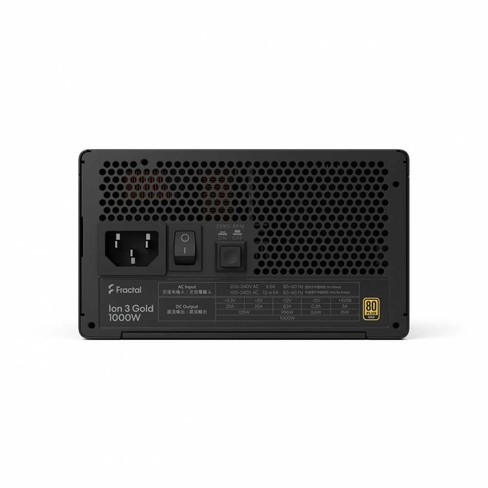 „Fractal Design“ maitinimo šaltinis, FDE Ion 3 GOLD 1000W 80+ GOLD Juodas