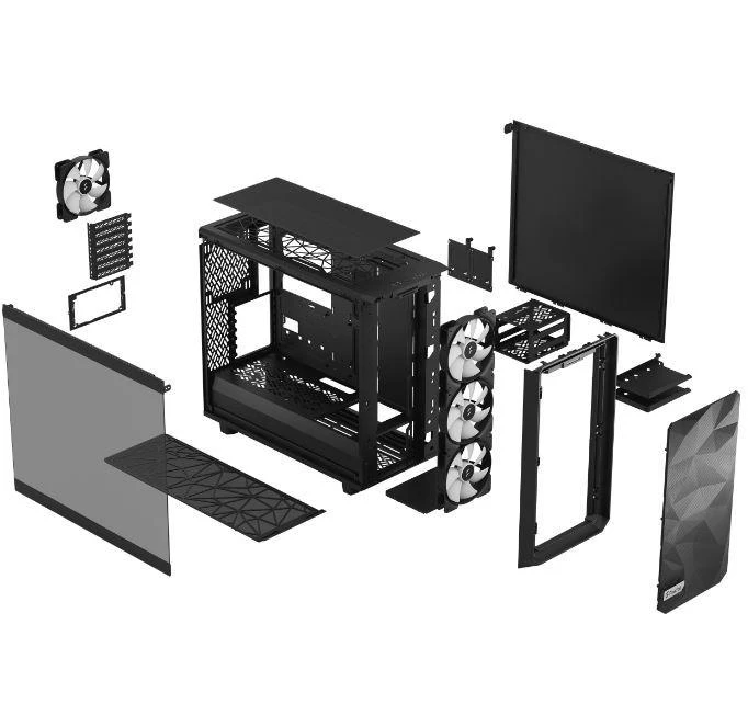 „Fractal Design“ | „Meshify 2 RGB TG Light Tint“ | Šoninis langas | Juodas | E-ATX | ATX