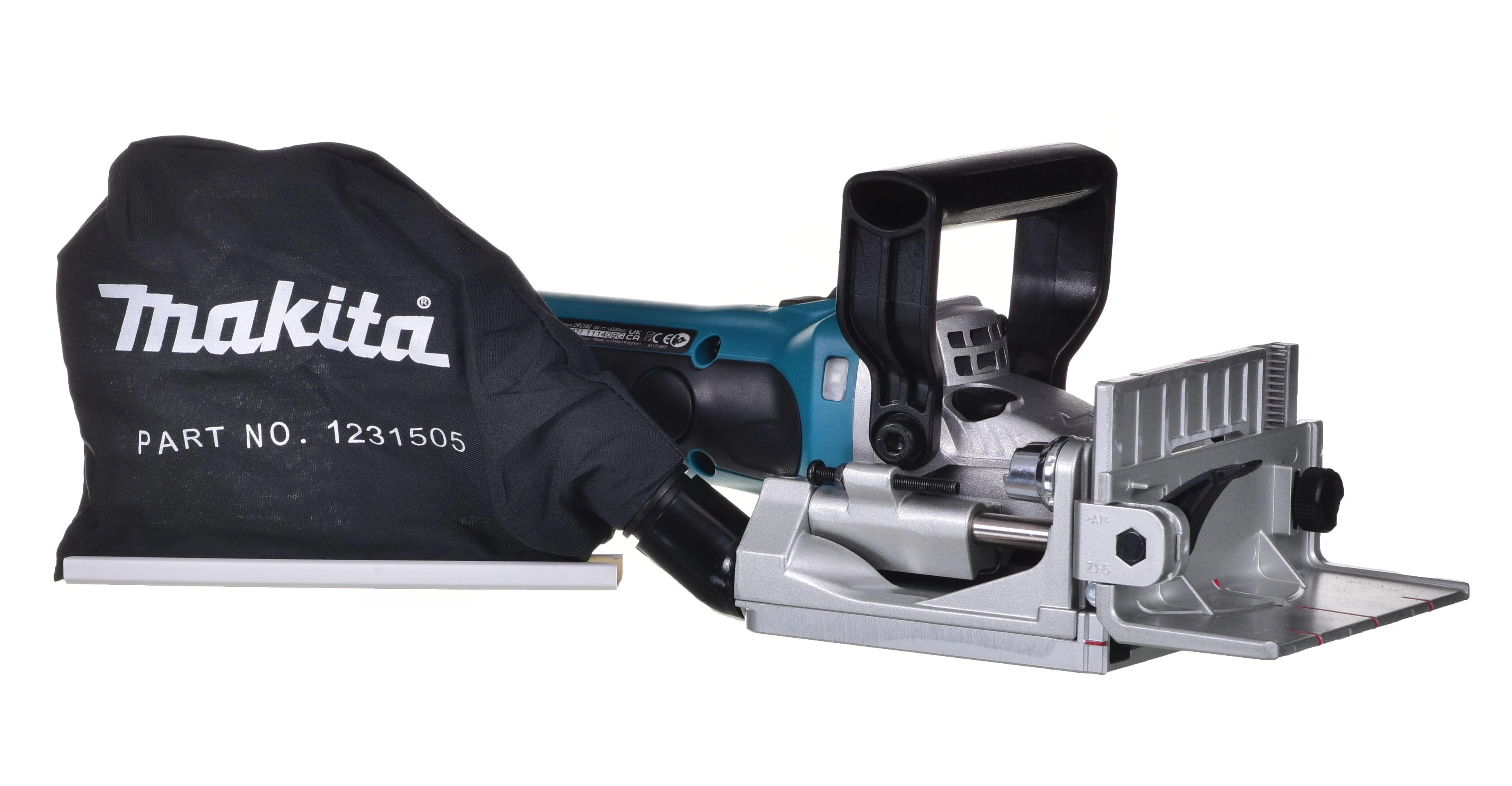 Akumuliatorinė sujungimų freza Makita DPJ180Z, 18 V Li-ion, Be akumuliatorių ir kroviklio