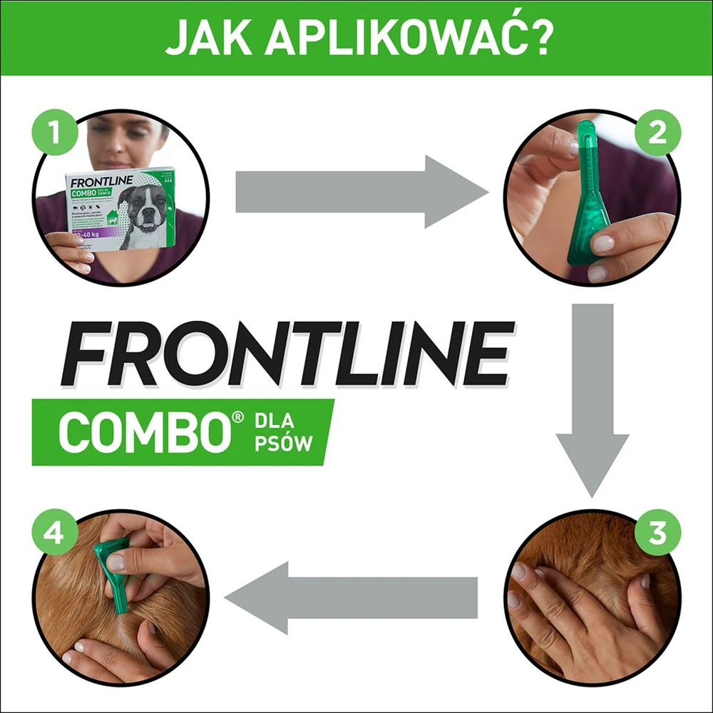 Štai vertimas į lietuvių kalbą: **Frontline Combo Spot-on L – lašai nuo parazitų šunims – 3 x 2,68 ml**