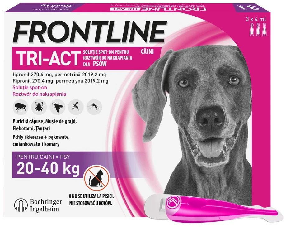 FRONTLINE Tri-act L 20-40 kg - Parasite drops for dogs - 3 x 4 ml.