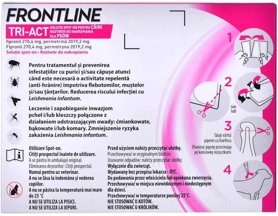 FRONTLINE Tri-act L 20-40 kg - Parasite drops for dogs - 3 x 4 ml.