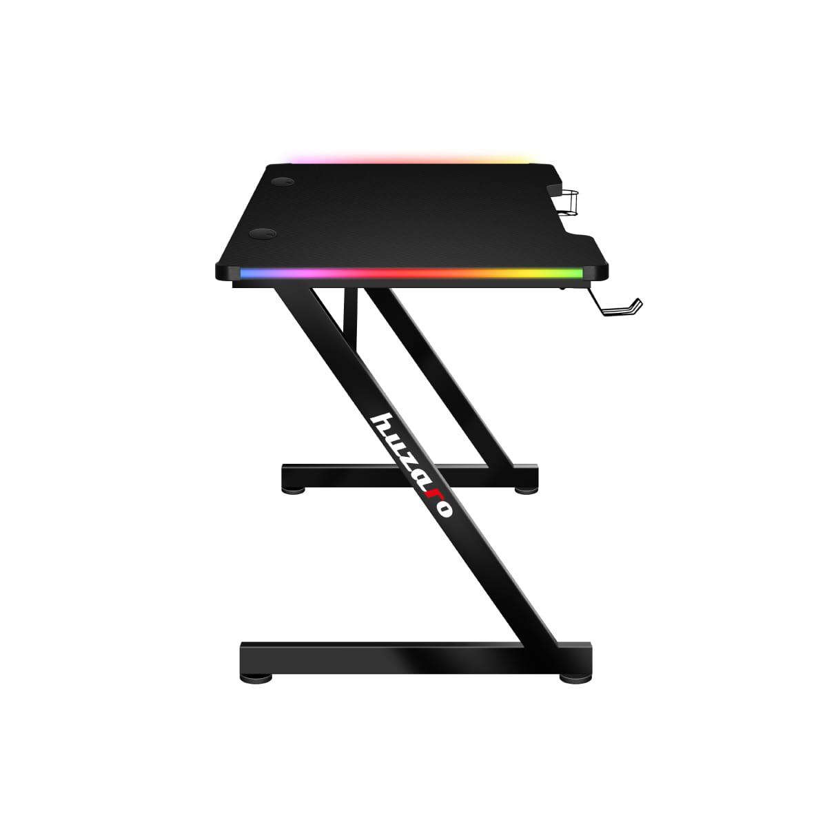 Žaidimų stalas Huzaro Hero 2.5 RGB, Juodas