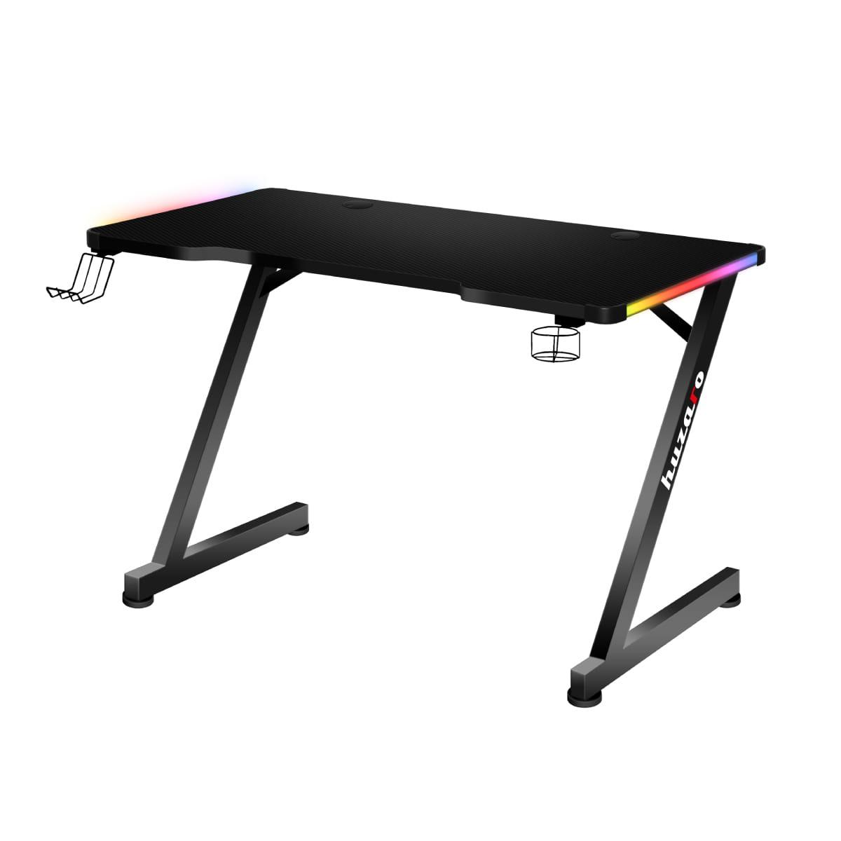 Žaidimų stalas Huzaro Hero 2.5 RGB, Juodas
