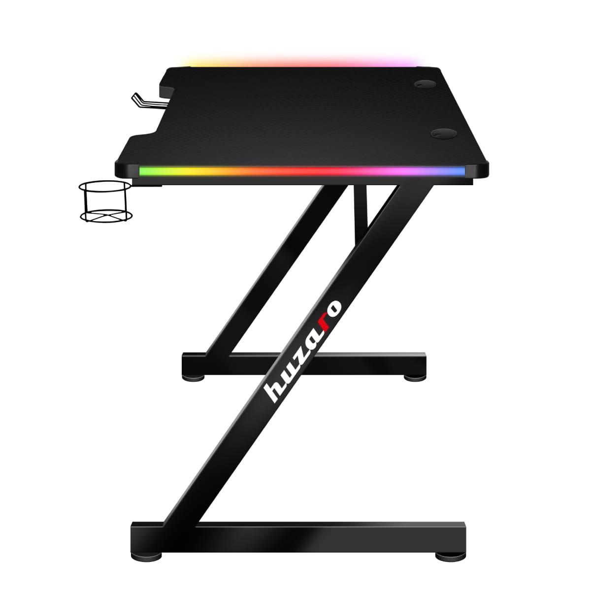 Žaidimų stalas Huzaro Hero 2.5 RGB, Juodas