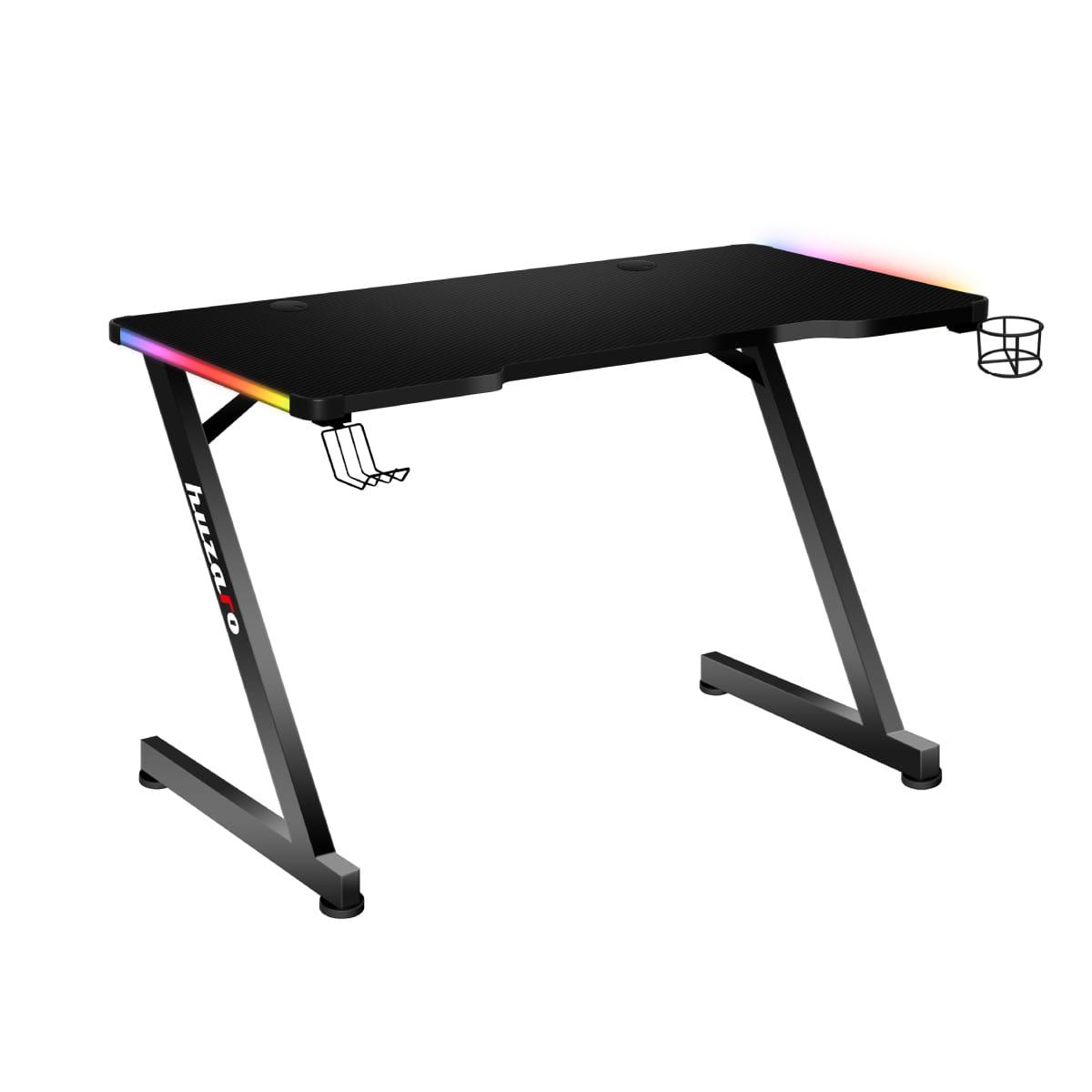 Žaidimų stalas Huzaro Hero 2.5 RGB, Juodas