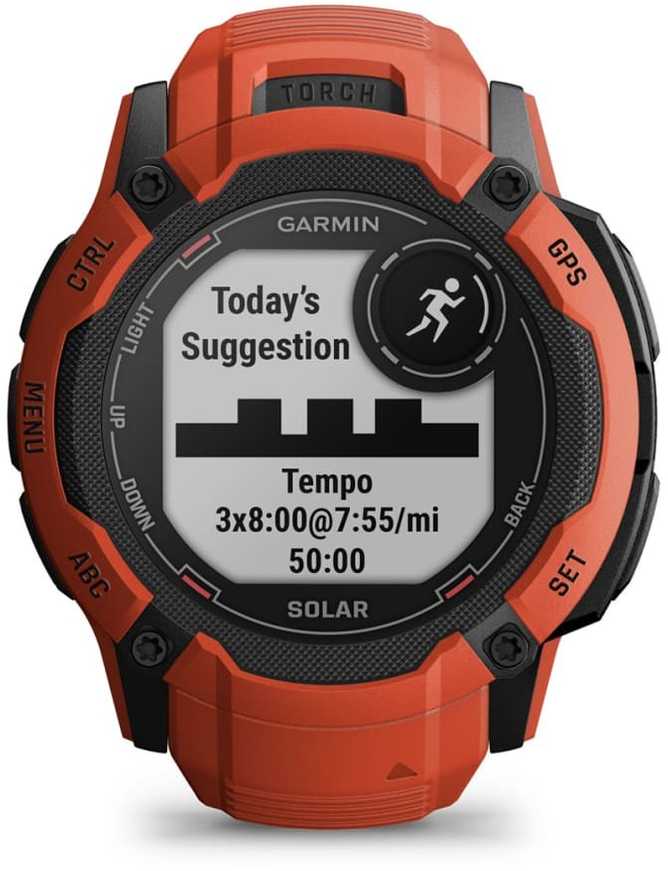 Laikrodis garmin instinct 2x solar, 50mm mip red