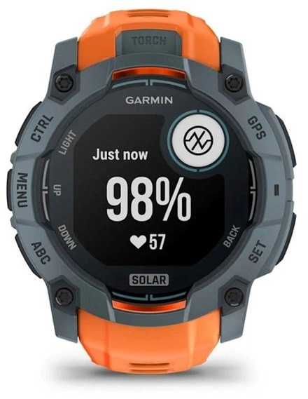 Išmanusis laikrodis Garmin Instinct 3 – 50 mm, Solar, Prieblandos dizaino su saulėgrįžos dizaino dirželiu