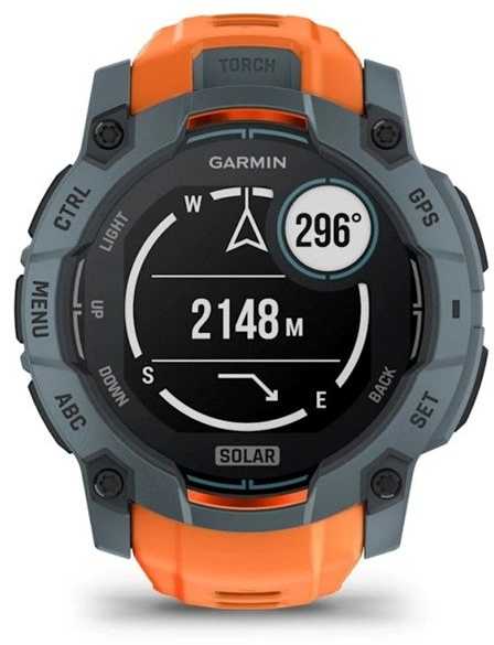 Išmanusis laikrodis Garmin Instinct 3 – 50 mm, Solar, Prieblandos dizaino su saulėgrįžos dizaino dirželiu
