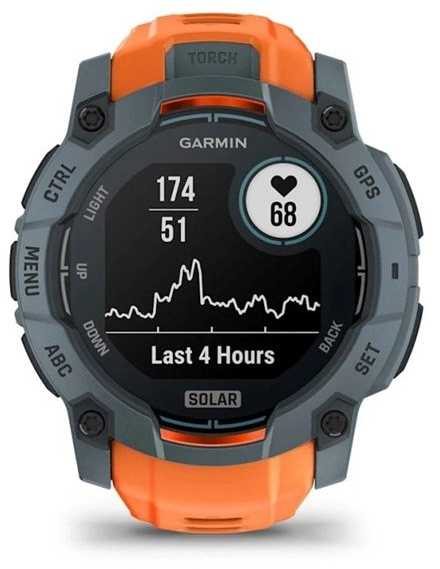 Išmanusis laikrodis Garmin Instinct 3 – 50 mm, Solar, Prieblandos dizaino su saulėgrįžos dizaino dirželiu