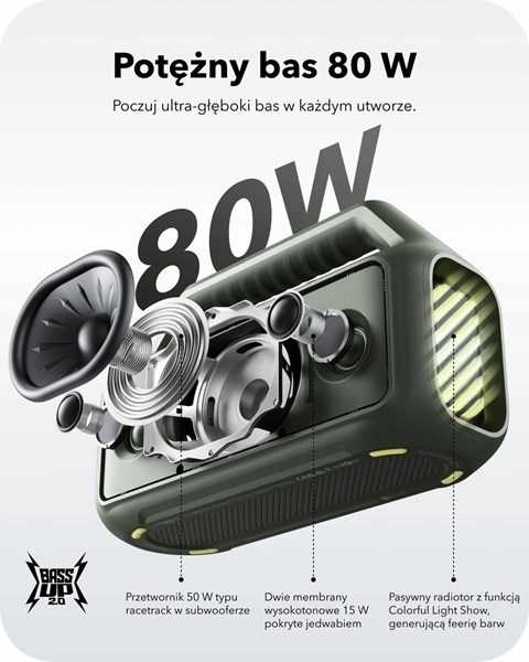 Soundcore Motion Boom 2 nešiojama kolonėlė, juodos spalvos