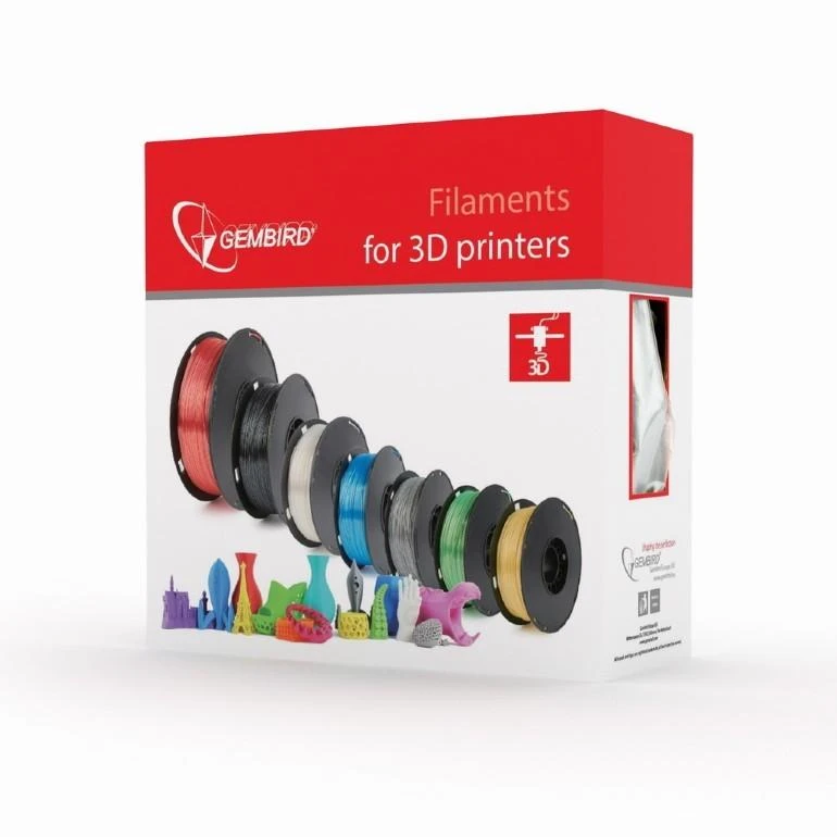 Gembird 3D filamentų pakuotė su modeliais