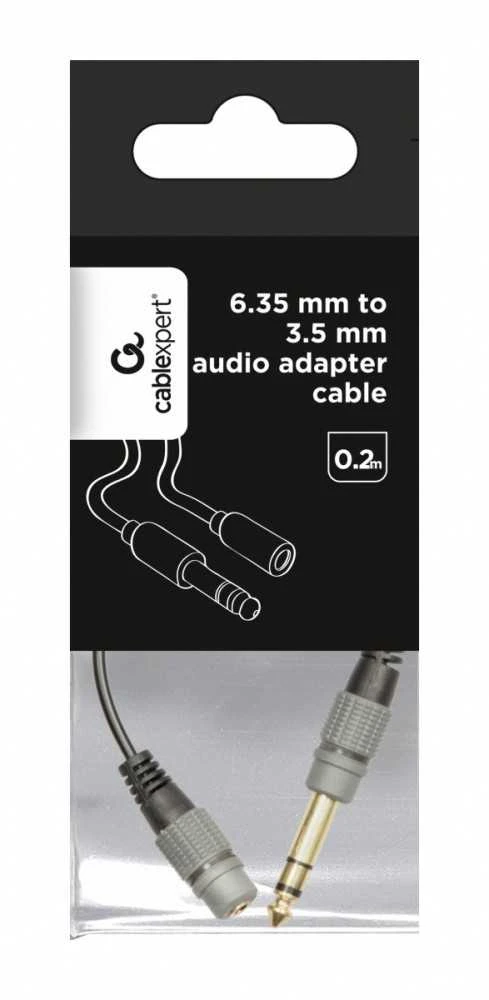 GEMBIRD A-63M35F-0.2M 6.35mm to 3.5mm audio adapter 0.2m juodas