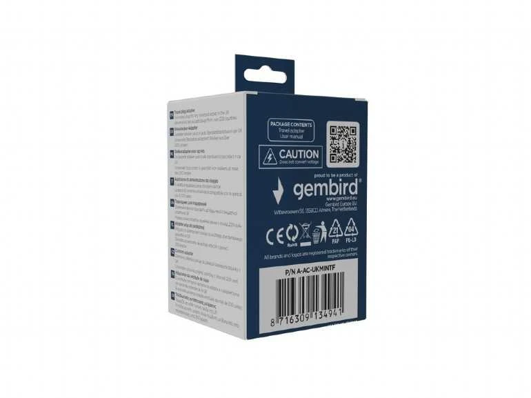 „Gembird World“–JK maitinimo adapteris, 10 A | A-AC-UKMINTF