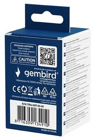 Gembird TPA-INT-01-W adapterio pakuotės nugarėlė