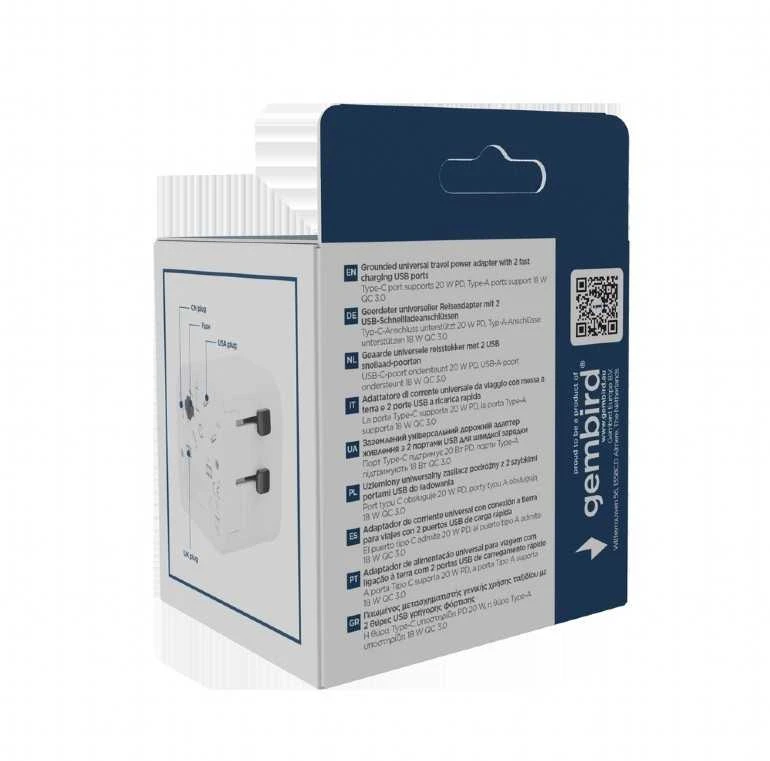 Gembird kelioninio adapterio pakuotė