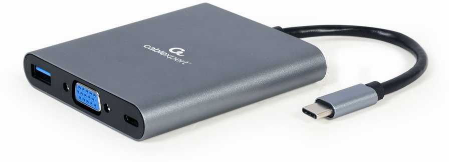 Gembird Adapteris usb-c hub hdmi usb-c pd vga usb 3.0 audio card