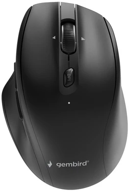 Gembird MUSW2-6B-02 Dual-mode belaidė pelė (2.4G + BT), 2400 DPI, 6-button, juodas
