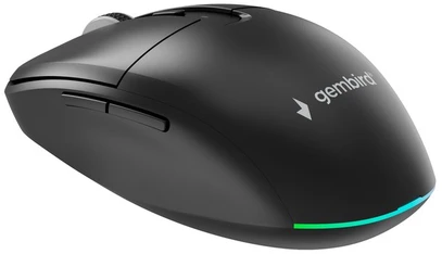 Gembird MUSW2-6B-01 Dual-mode belaidė pelė (2.4G + BT), 1600 DPI, 6-button, juodas
